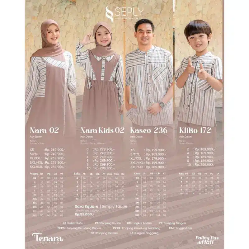 SEPLY Gamis Dewasa NARA 02 Ash Dawn