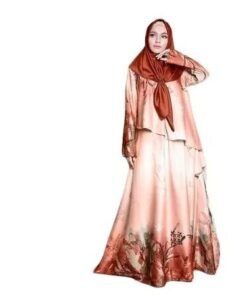 KEKE Gamis Dewasa Shimmer Wanita GDS SILK Busana By KEKE Material Dior Royal Silk Motif Bunga Cantik Busui & Wudhu Friendly Warna Purple Terracotta Light Blue