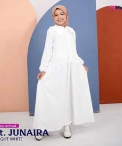 Mutif Gamis Anak LT Junaira - Bright White - Putih