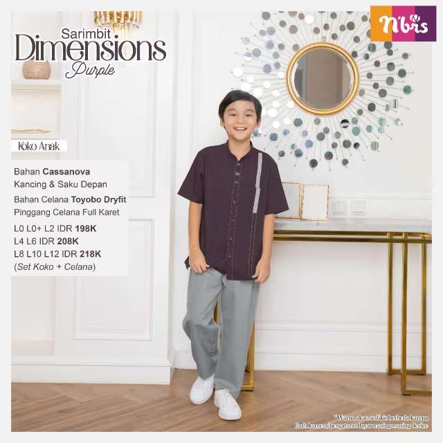 NIBRAS Koko Anak DIMENSIONS - Purple