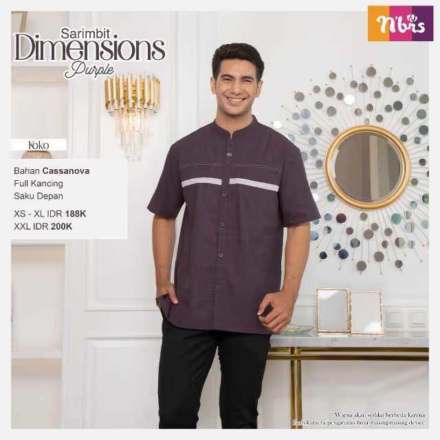 NIBRAS Koko Dewasa DIMENSIONS - Purple